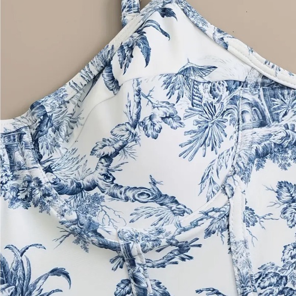 Cute swim suit set blue and white toil. - Picture 3 of 6